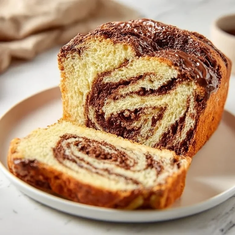 Delicious Nutella Swirl Bread fresh out of the oven, swirled with creamy Nutella