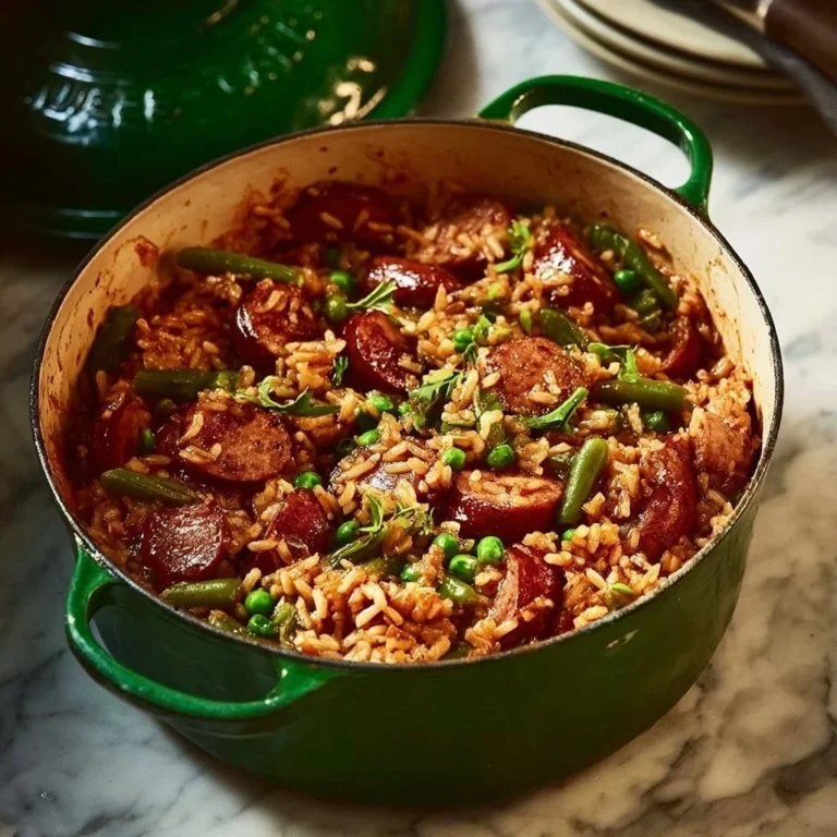Plate of homemade jambalaya featuring rice, shrimp, sausage, and vegetables