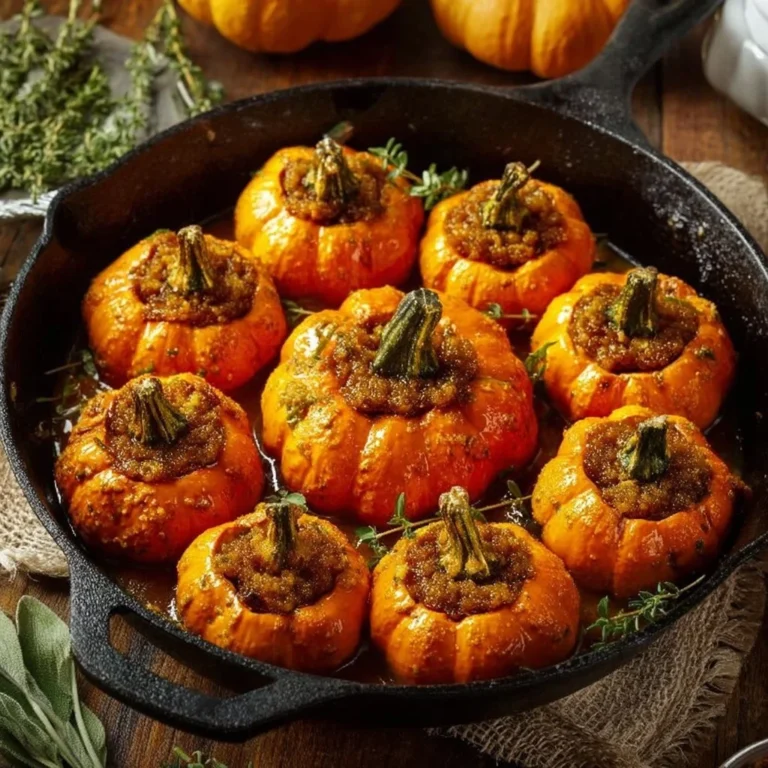Delicious stuffed mini pumpkins filled with savory ingredients and spices