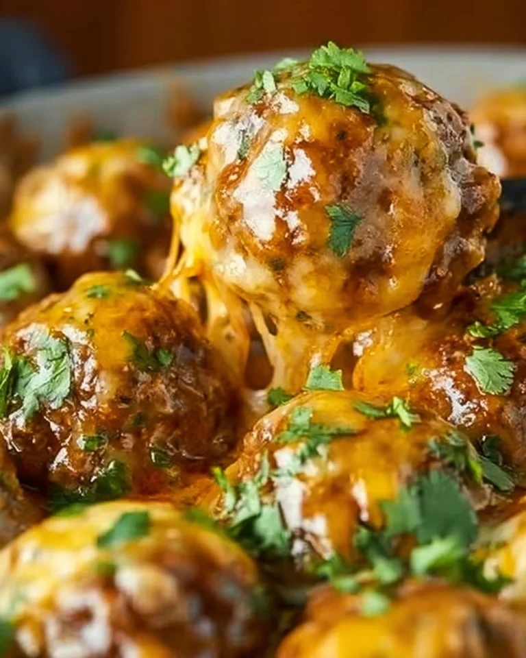 Cheesy Mexican meatballs served on a plate with salsa and cheese