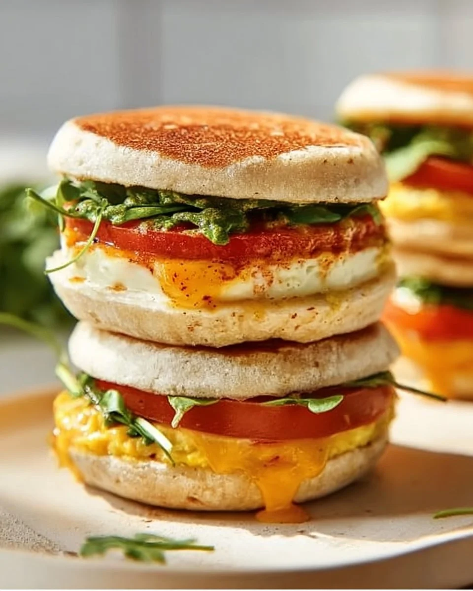 Healthy breakfast sandwich with eggs, avocado, and spinach on whole-grain bread