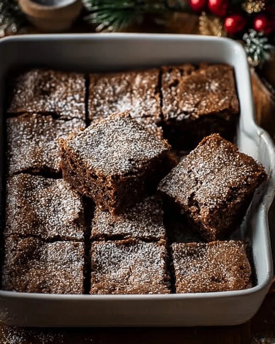 Irresistible gingerbread brownies with festive spices and chocolatey goodness