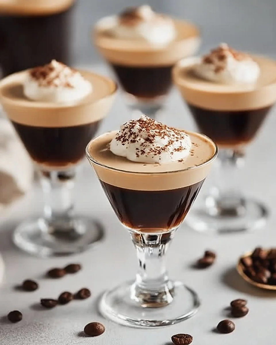 Mini Espresso Martini Shots served in stylish glasses