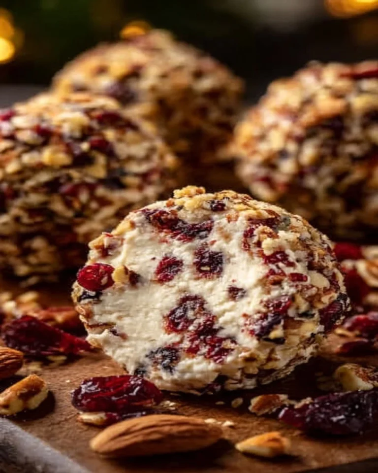 No-bake cranberry cheese balls served on a platter for festive gatherings