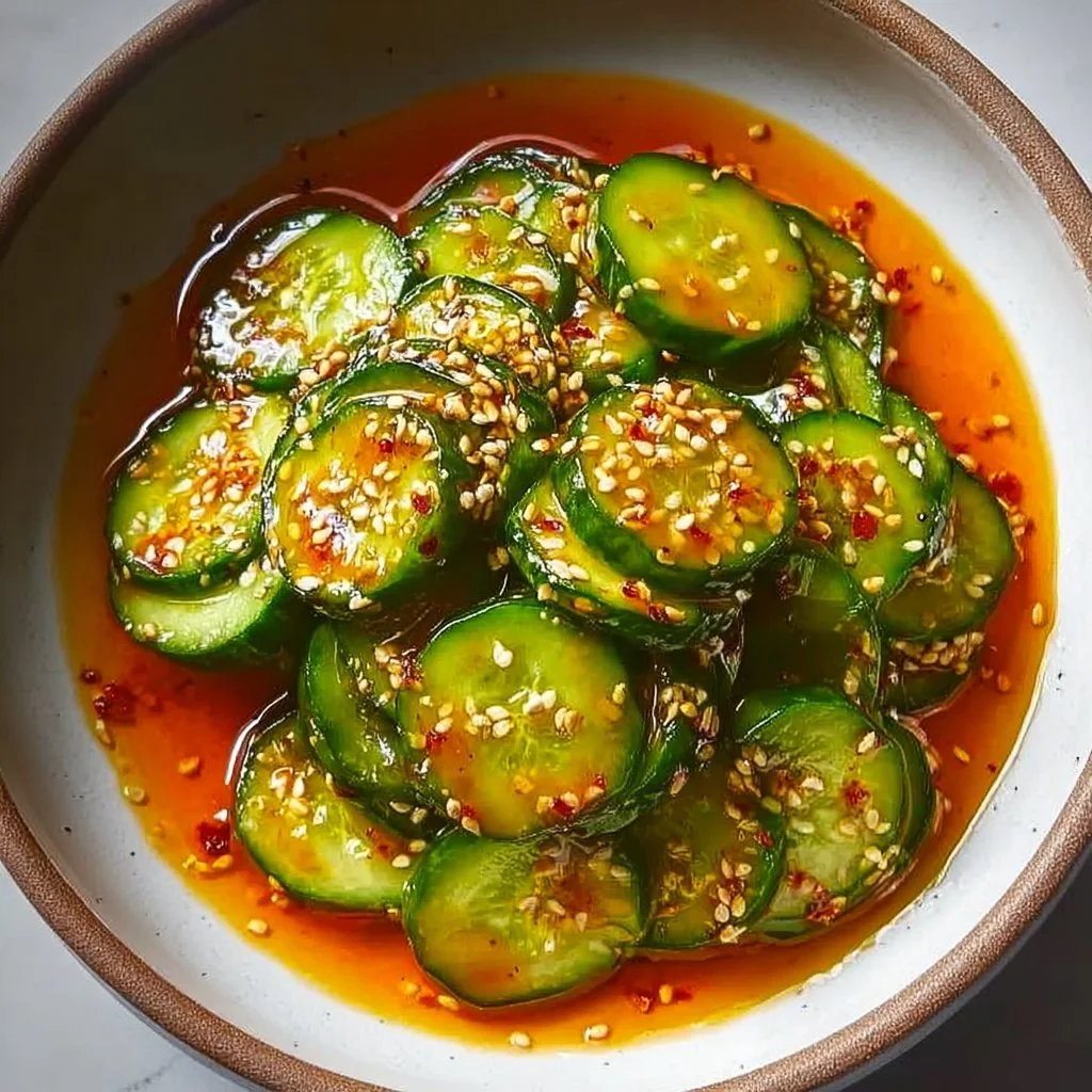 Zesty Asian Cucumber Salad with fresh vegetables and tangy dressing