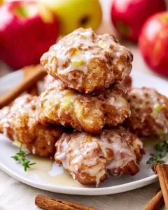 Delicious air fryer applesauce fritters served on a plate