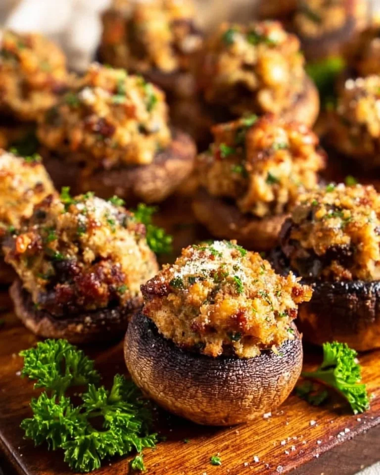 Air fryer sausage stuffed mushrooms, a flavorful appetizer recipe