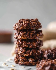 Delicious chocolate oatmeal cookies fresh from the oven