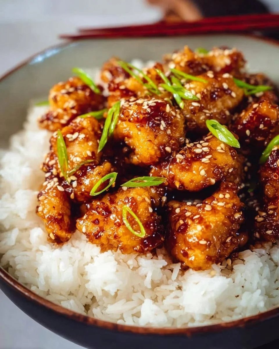 Plate of easy honey butter chicken garnished with herbs.