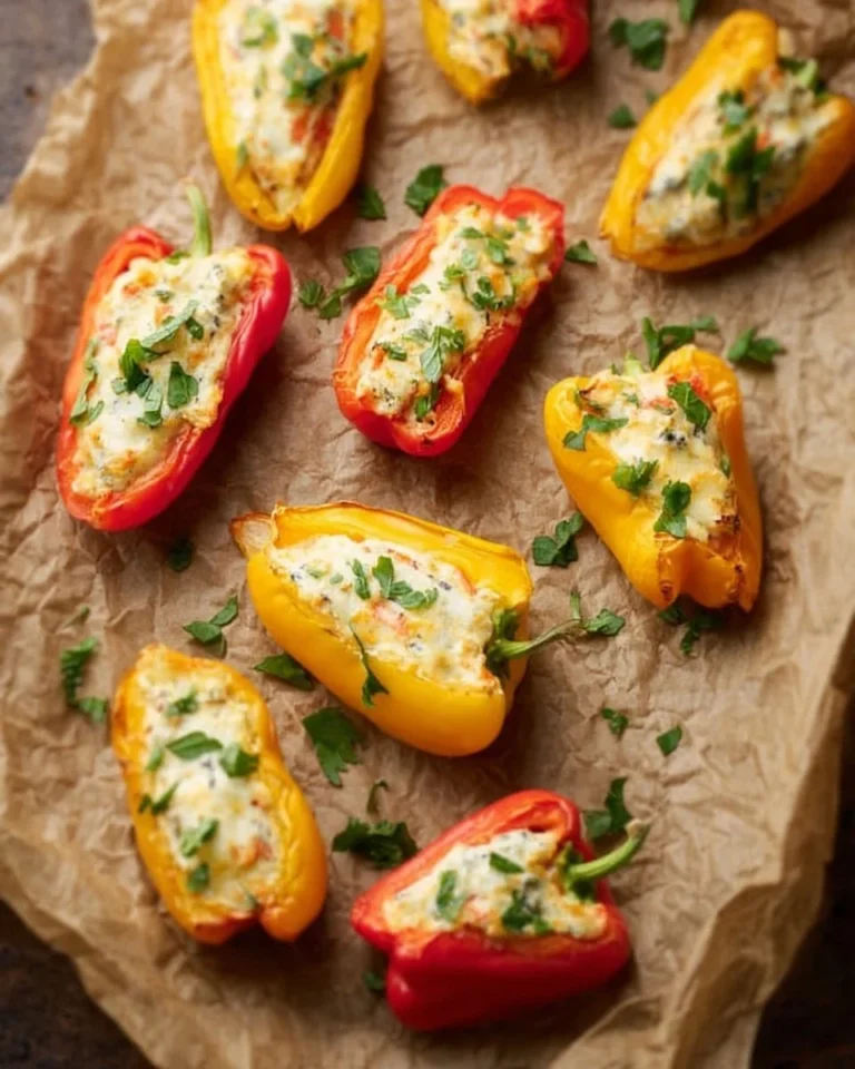 Stuffed mini sweet peppers filled with a tasty mixture