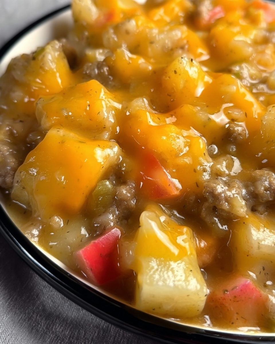 Cheesy Ground Beef & Potato Casserole (One-Pan Dinner!)