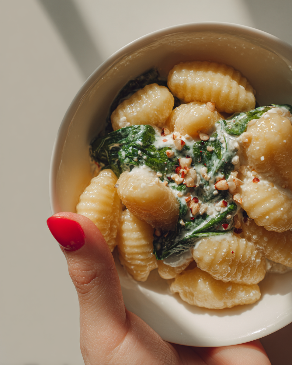 Creamy Gnocchi with Spinach and Feta Recipe | Healthy Dinner Inspiration