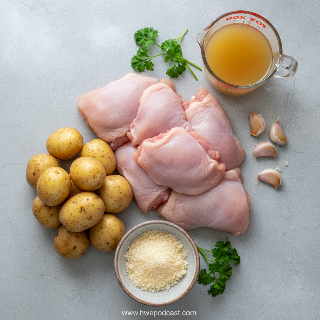 Ingredients for Garlic Parmesan Chicken and Potatoes