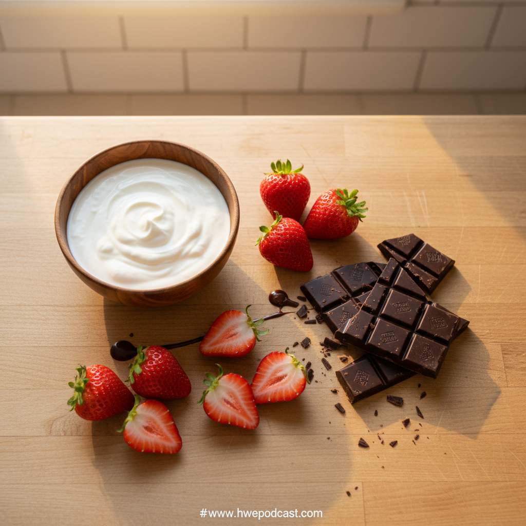 Ingredients for strawberry yogurt clusters