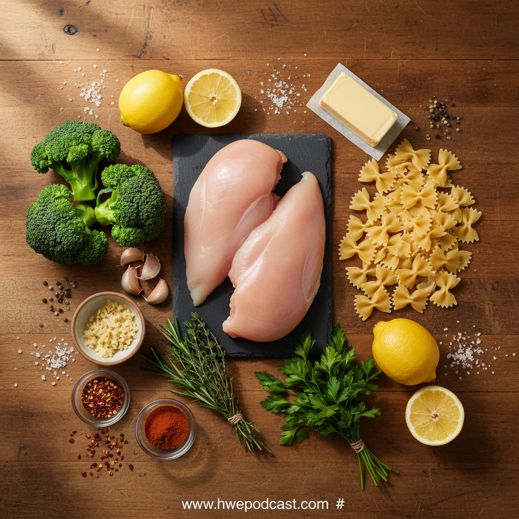 Ingredients for Instant Pot chicken and rice recipe