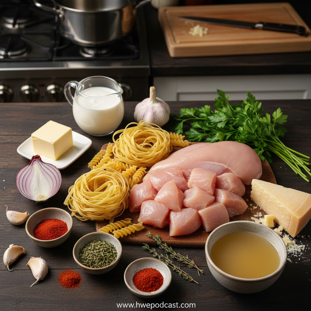 Ingredients for creamy cowboy butter pasta
