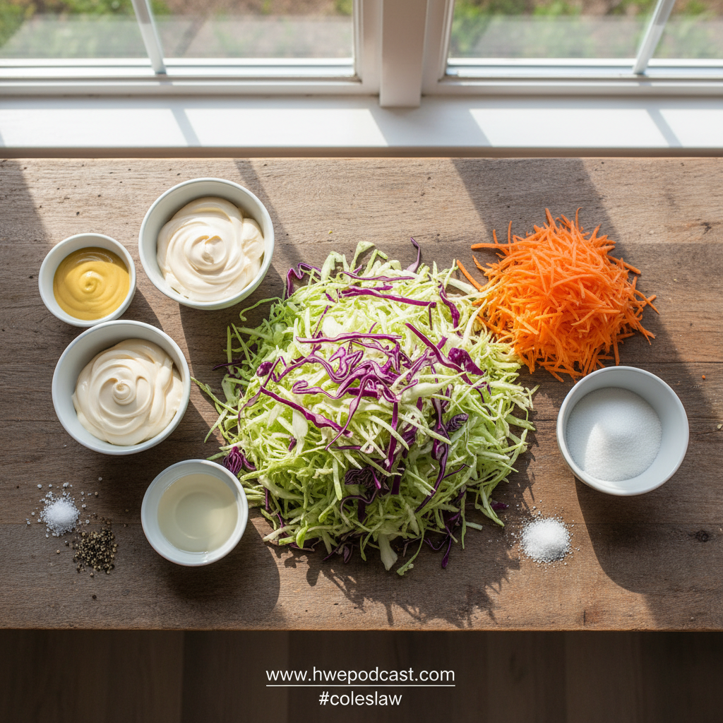 Ingredients for Gordon Ramsay coleslaw recipe