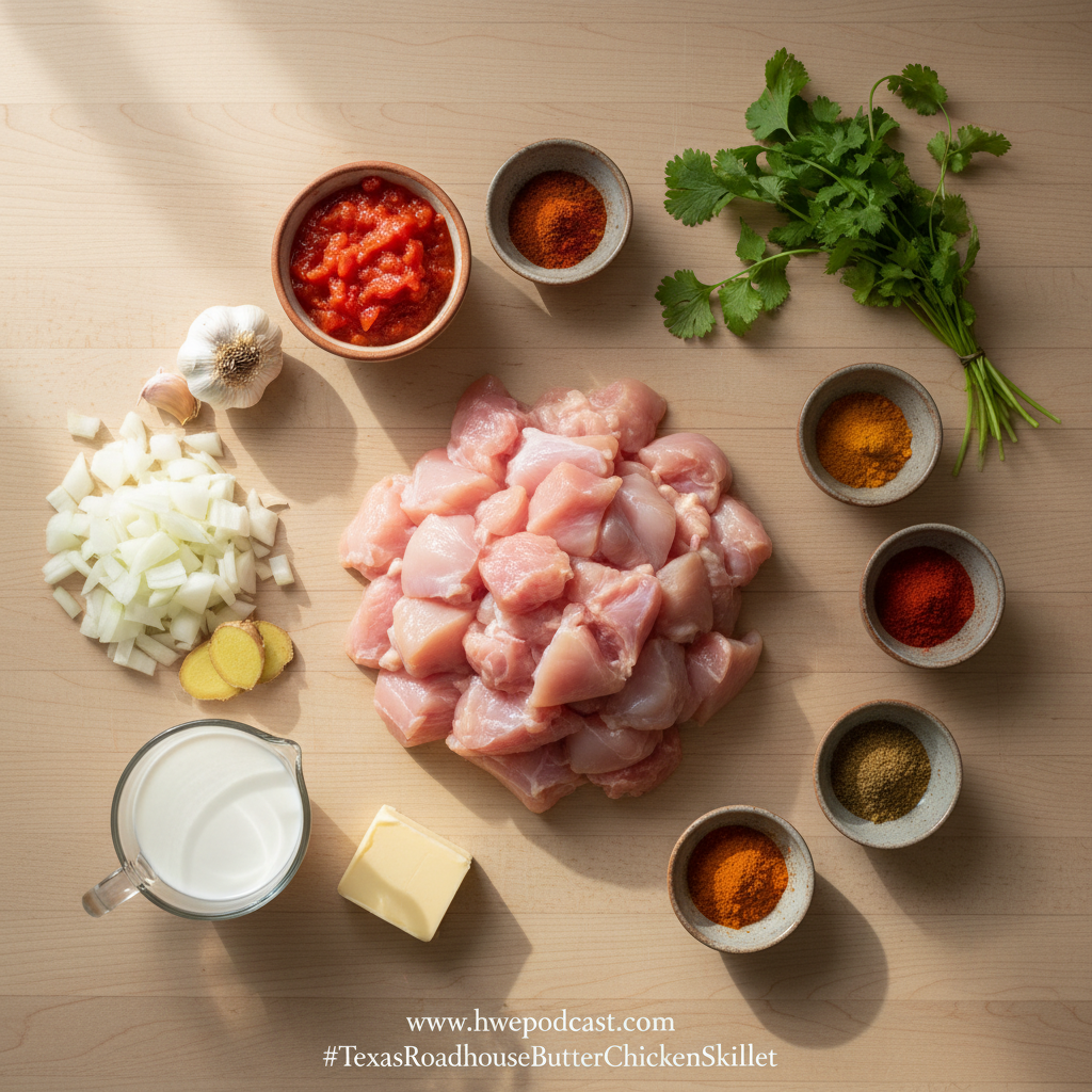 Fresh ingredients for chicken breast dinner preparation