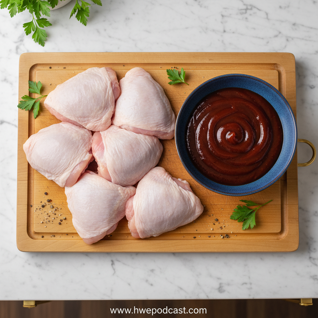 Simple ingredients for two ingredient BBQ chicken