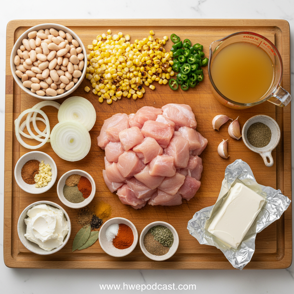 Ingredients for white chicken chili