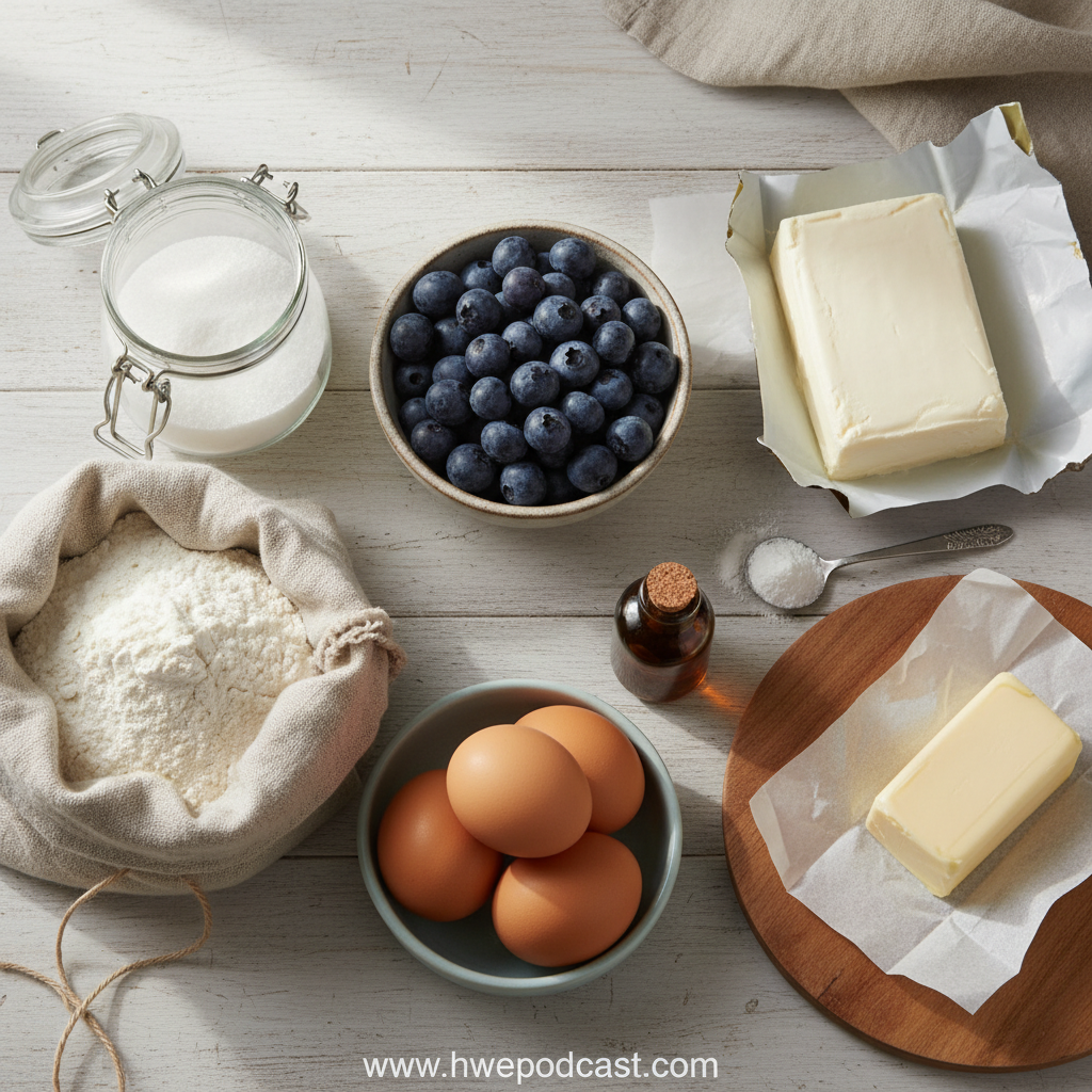 Ingredients for Blueberry Cream Cheese Muffins