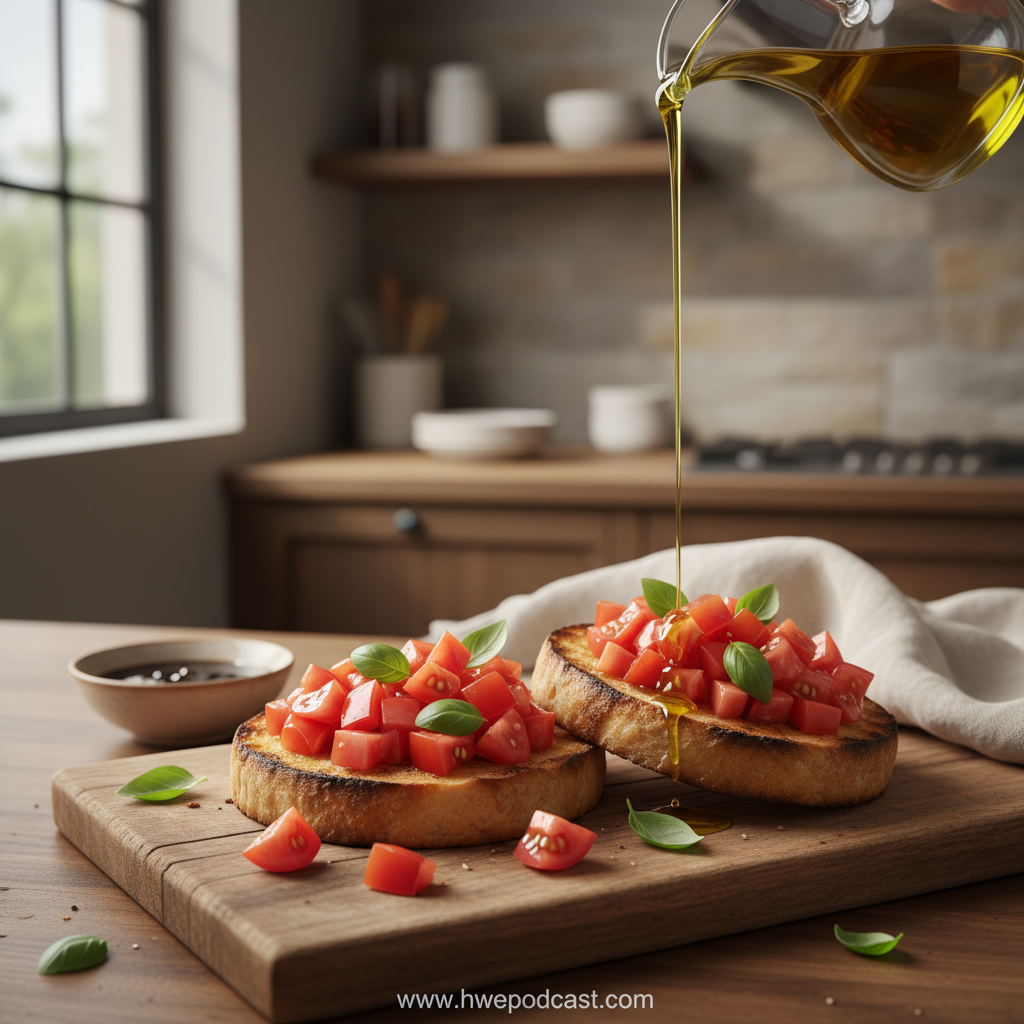 Classic Italian Bruschetta with tomatoes and basil