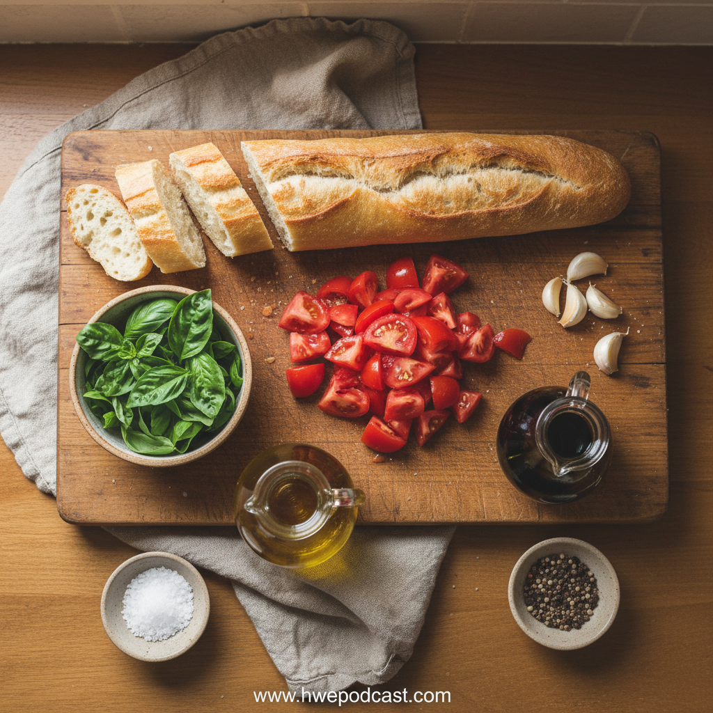 Ingredients for Classic Italian Bruschetta