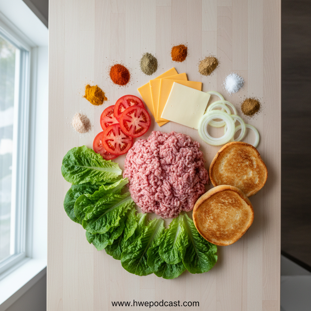 Ingredients for ground turkey burgers