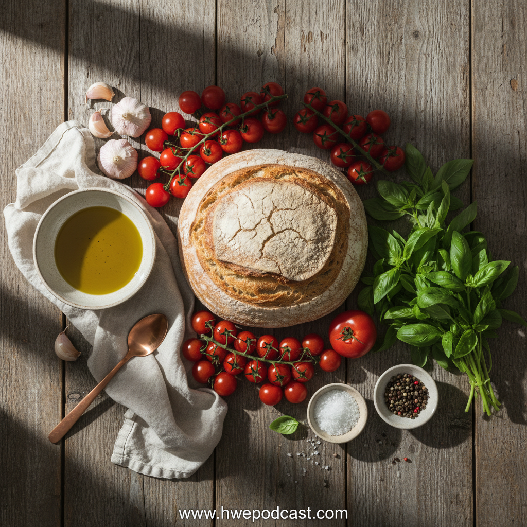 Ingredients for homemade bruschetta