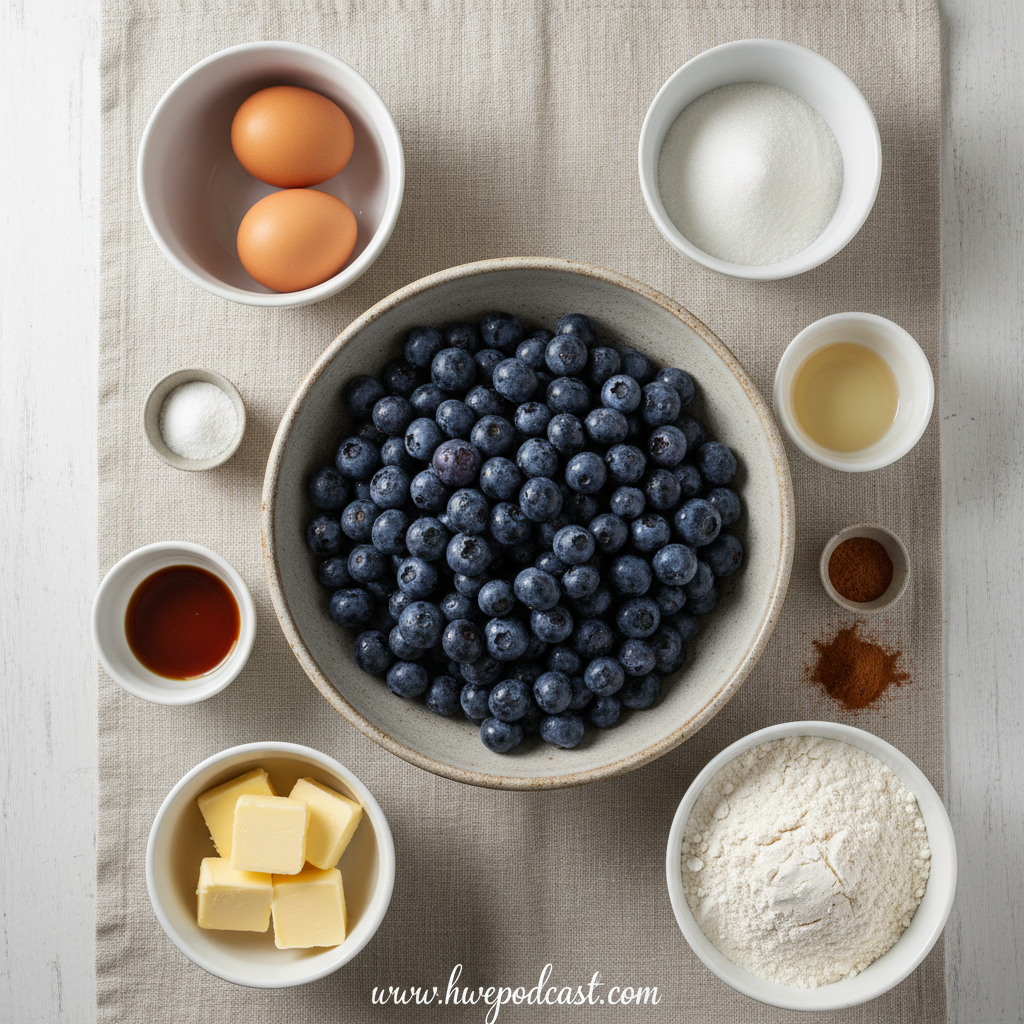 Ingredients for Blueberry Streusel Muffins