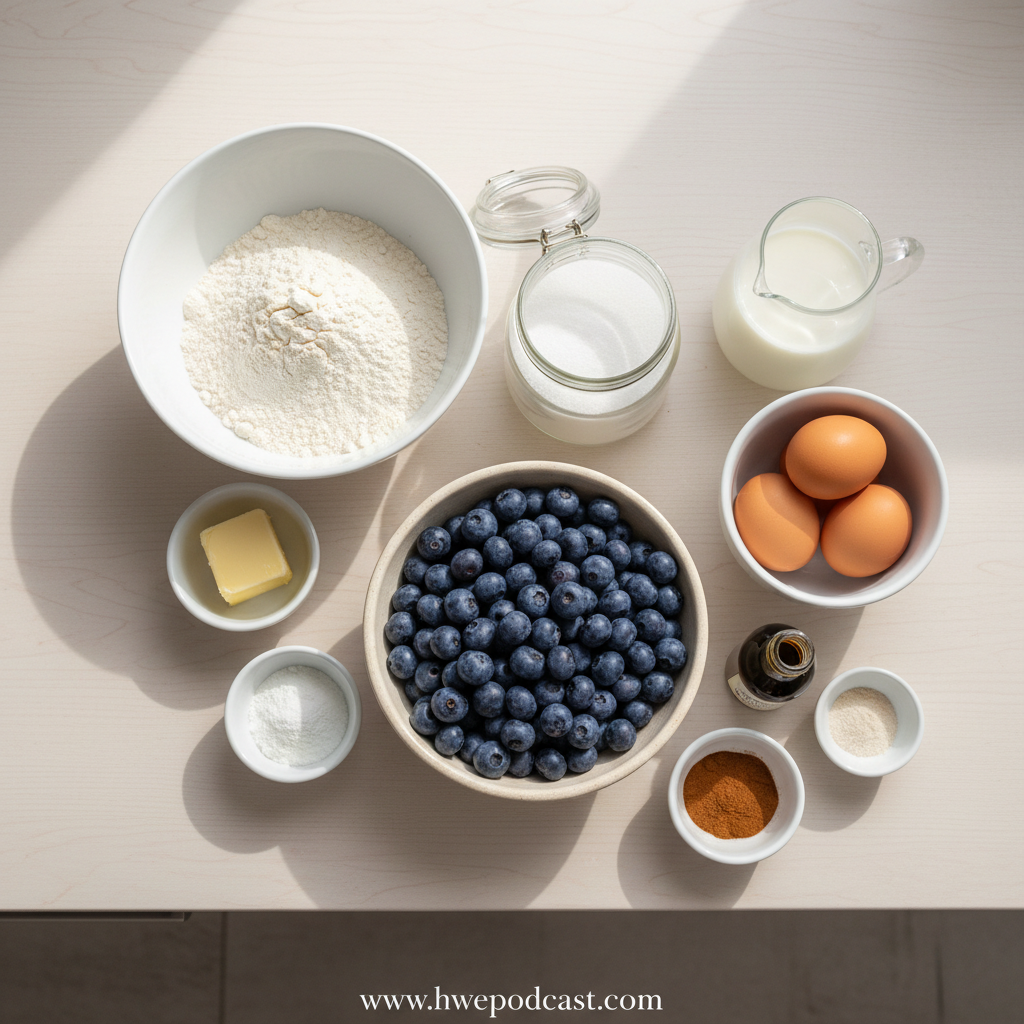 Ingredients for Blueberry Streusel Muffins