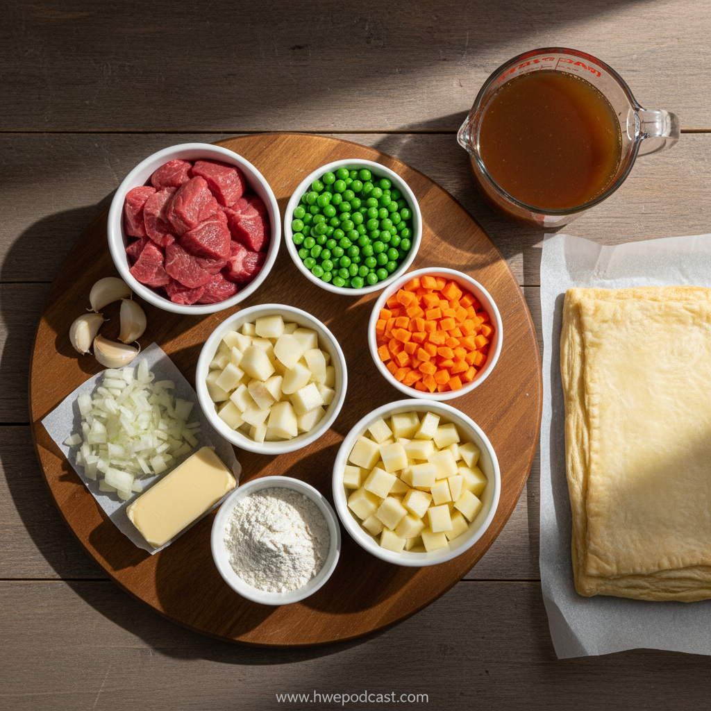 Ingredients for Beef Pot Pie