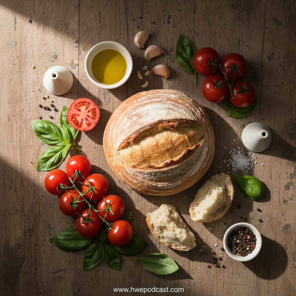 Fresh ingredients for Rustic Italian Bruschetta