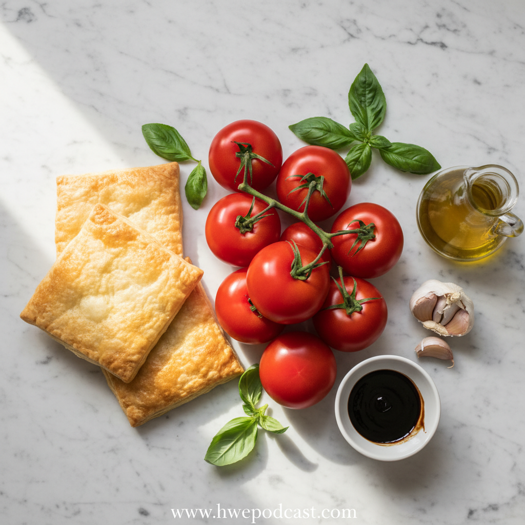 Ingredients for Tomato Puff Pastry Tart