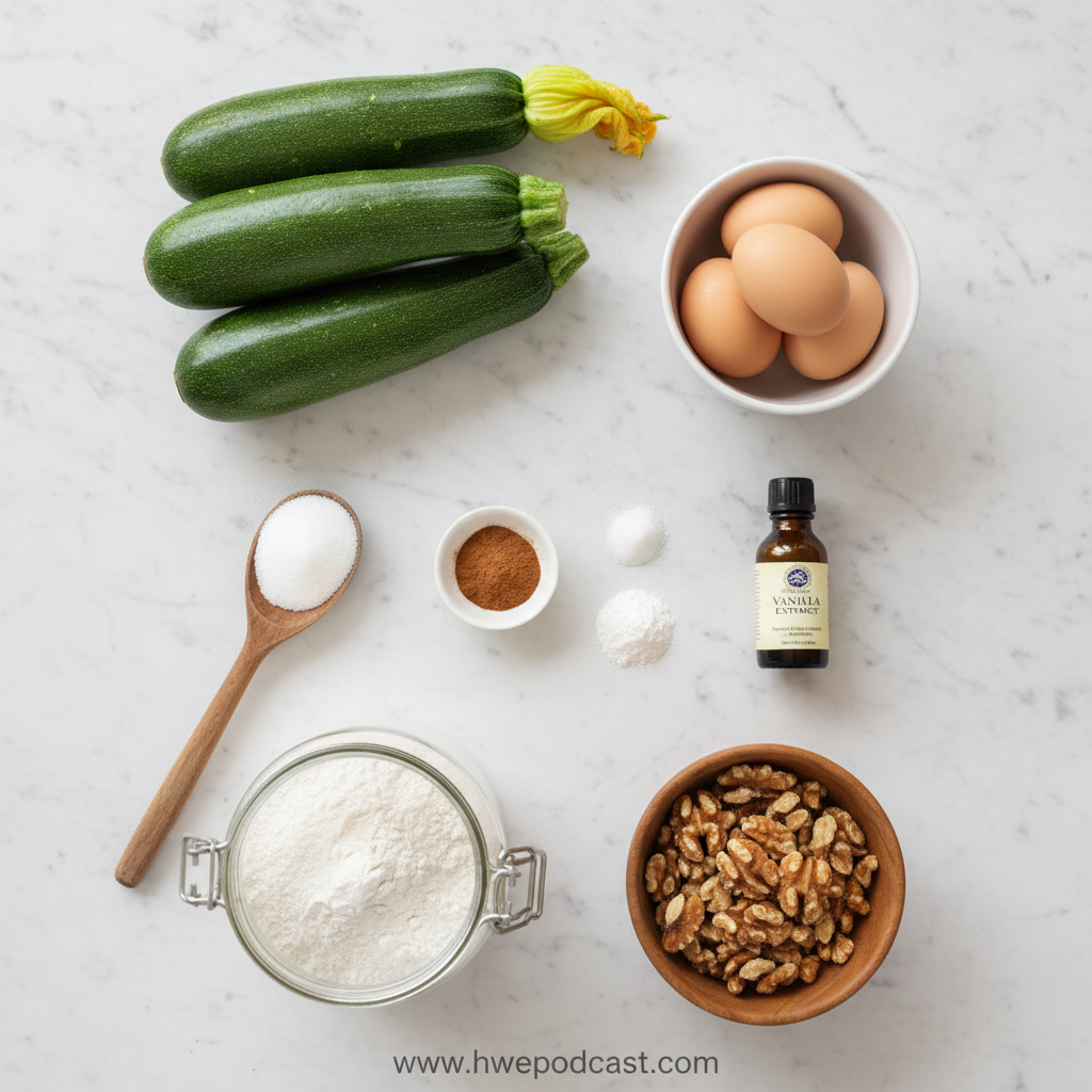 Ingredients for Zucchini Bread