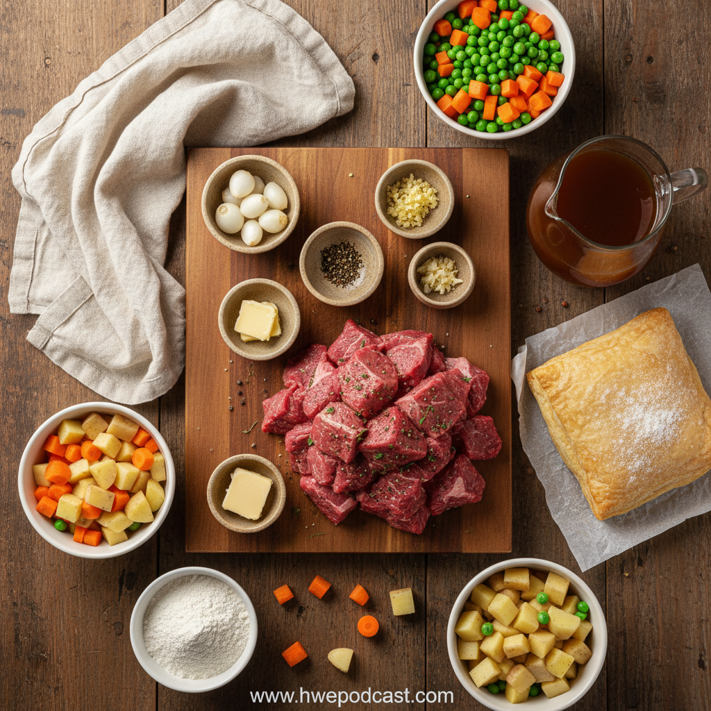 Ingredients for Classic Beef Pot Pie