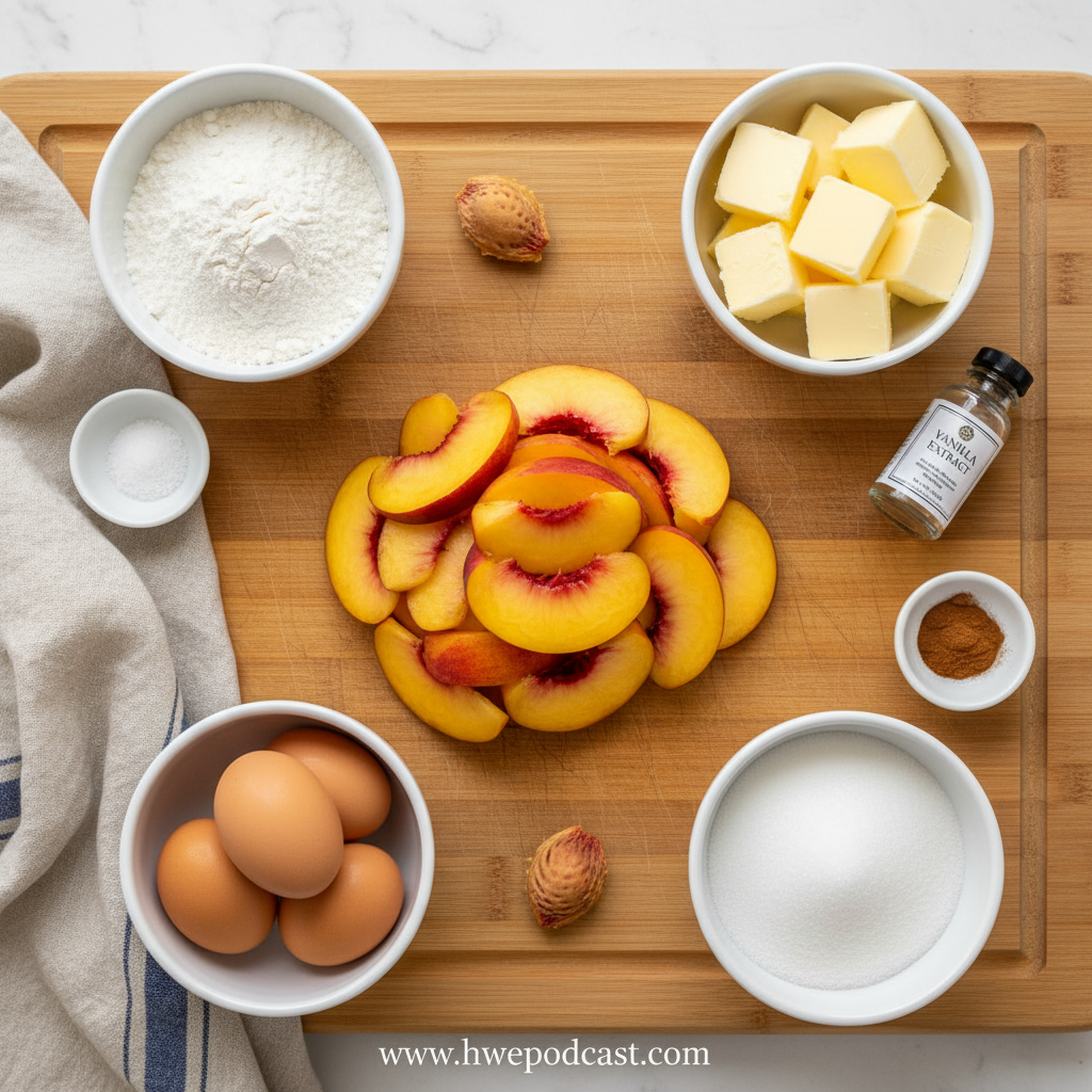 Ingredients for Peach Cobbler Pound Cake